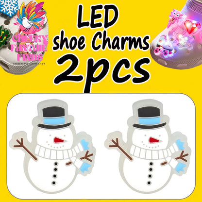 1/2PCS LED Christmas Gifts Shoes Charms Santa Claus Snowman Luminous Shoe Accessories Gingerbread Man Dog Cat Clog Deccoration - Cheeky Fantail Finds