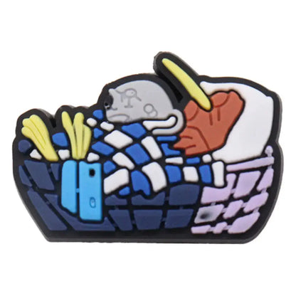 1-30PCS PVC Shoe Charms Flag Feather Drink Beef Buckle Clog Fit Wristbands Garden Sandals Shoes Ornaments Accessories Kid Gift Cheeky Fantail Finds