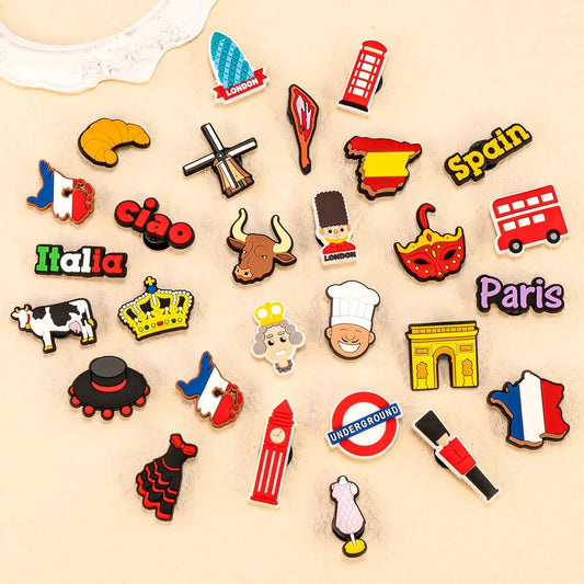1-30pcs Cartoon European style Shoe Charms Prom Dress Crown Sandals Accessories Shoe Decorations Pins for Kid Men Women Ornament - Cheeky Fantail Finds