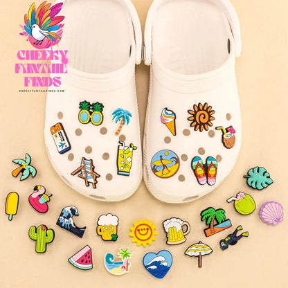1/30pcs Casual Summer Style Shoe Charms Beach Vacation Shoe Decorations Pins for Women Men Kids Clog Buckles Accessories Gifts - Cheeky Fantail Finds