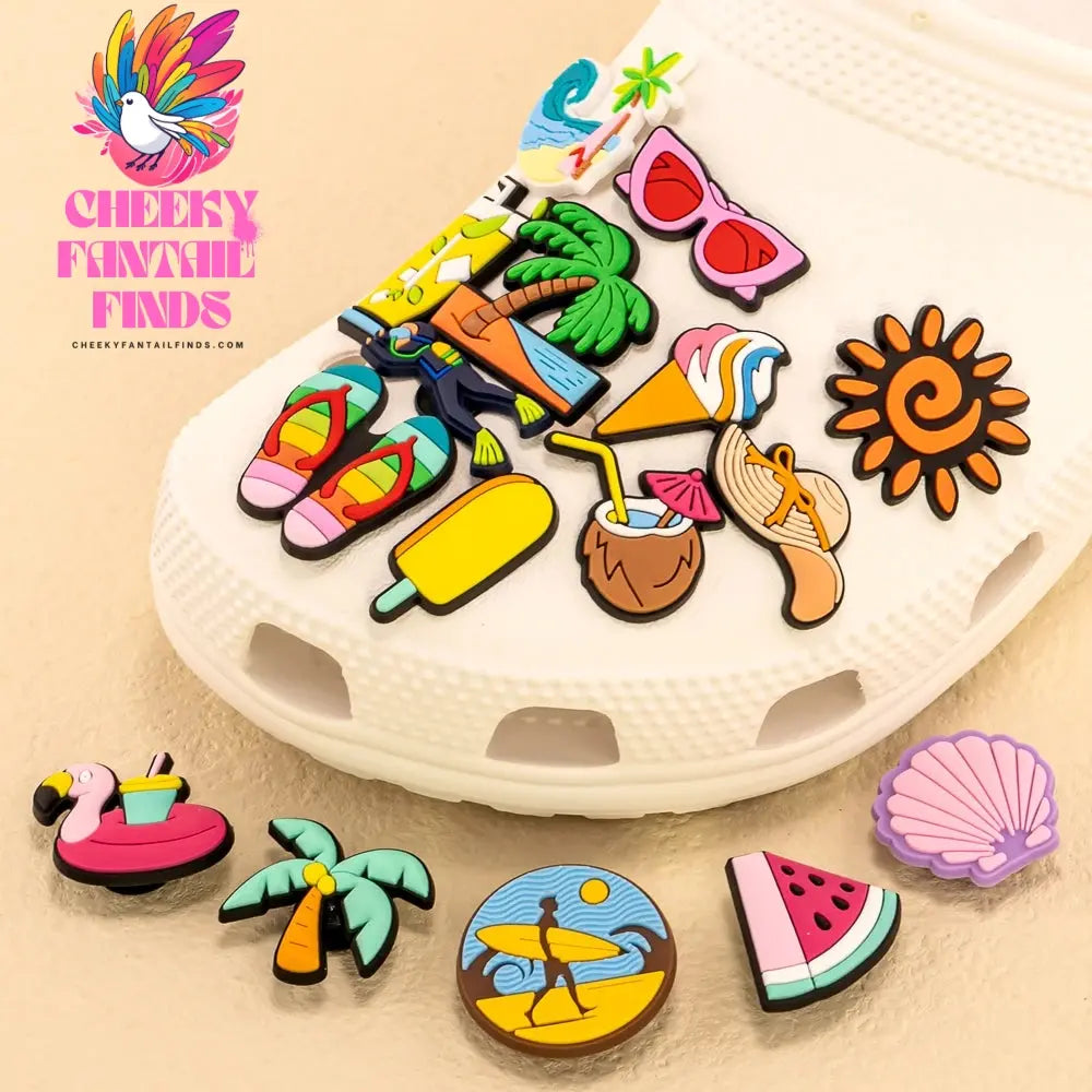 1/30pcs Casual Summer Style Shoe Charms Beach Vacation Shoe Decorations Pins for Women Men Kids Clog Buckles Accessories Gifts - Cheeky Fantail Finds