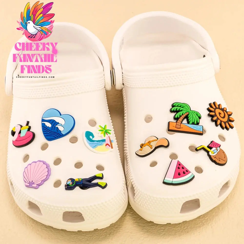 1/30pcs Casual Summer Style Shoe Charms Beach Vacation Shoe Decorations Pins for Women Men Kids Clog Buckles Accessories Gifts - Cheeky Fantail Finds
