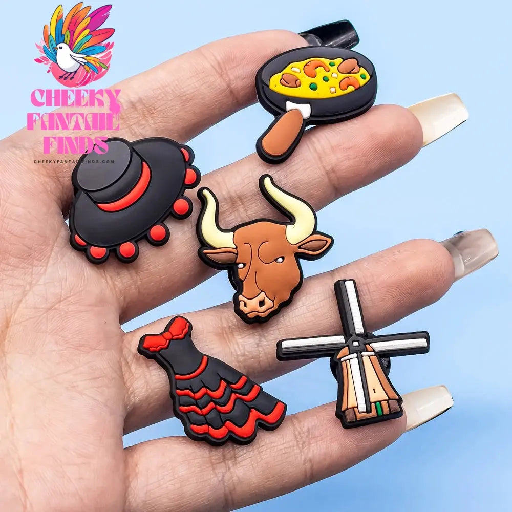 1/30pcs European Series Shoe Charms The Gherkin Caesar's Gate Big Ben Shoe Decorations Spanish hams Garden Sandals Accessories Cheeky Fantail Finds