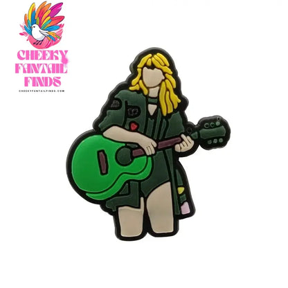 1/30pcs Mexican Musical Instruments PVC Shoe Charms Singer star Shoe Clips Decorations Electric Guitar Pins clog jeans for Kids Cheeky Fantail Finds