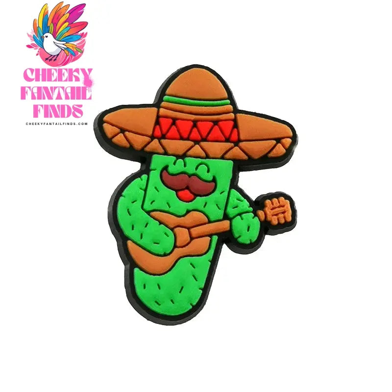1/30pcs Mexican Musical Instruments PVC Shoe Charms Singer star Shoe Clips Decorations Electric Guitar Pins clog jeans for Kids Cheeky Fantail Finds
