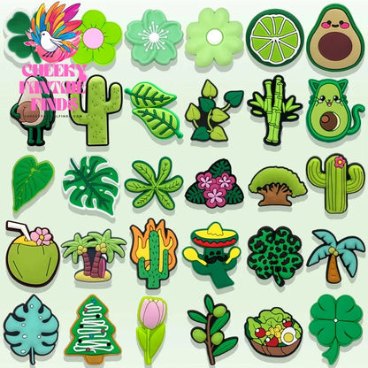 1/30pcs Naturual Green Plants Shoe Charms for Women Girls Kids Pins Accessories Cactus Flower Lemon Shoe Decorations Gift Buckle - Cheeky Fantail Finds