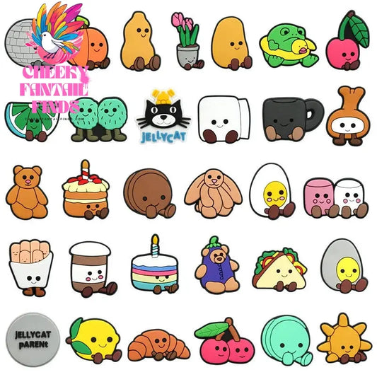 1-31Pcs food fruit Series Shoe Charms Plush Toy Shoes Accessorie Decoration Panda Clog Sandal Buckle Bithday Holiday Party Gifts - Cheeky Fantail Finds