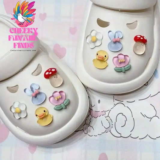 1-5Pcs Cute Animal & Flower Shaped Transparent Cartoon Shoes Buckle For Diy Shoes Suitable For Girls And Women Party Gifts Cheeky Fantail Finds