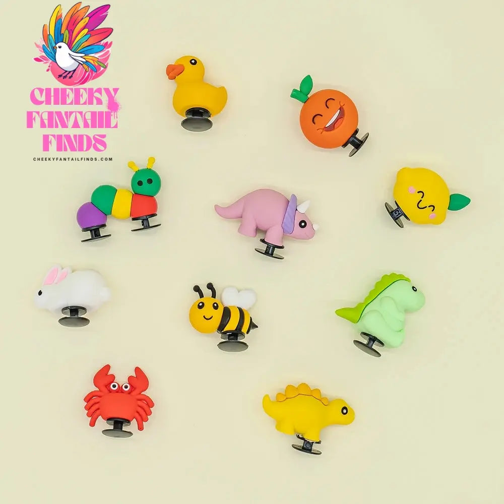 1/5pcs 3D Shoe Charms Cute Dinosaur Duck Bunny Shoe Decoration Buckle Kawaii Frogs Bees Garden Sandal Accessories Kids Gift - Cheeky Fantail Finds
