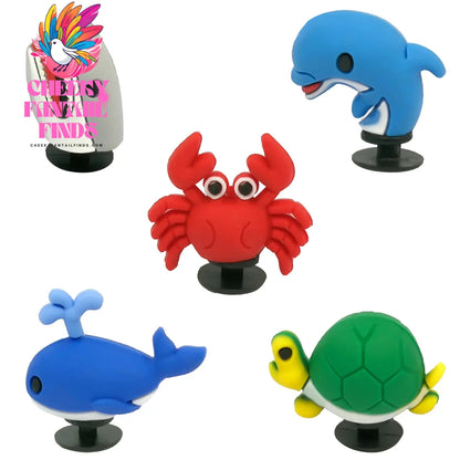 1/5pcs 3D Shoe Charms Cute Dinosaur Duck Bunny Shoe Decoration Buckle Kawaii Frogs Bees Garden Sandal Accessories Kids Gift - Cheeky Fantail Finds