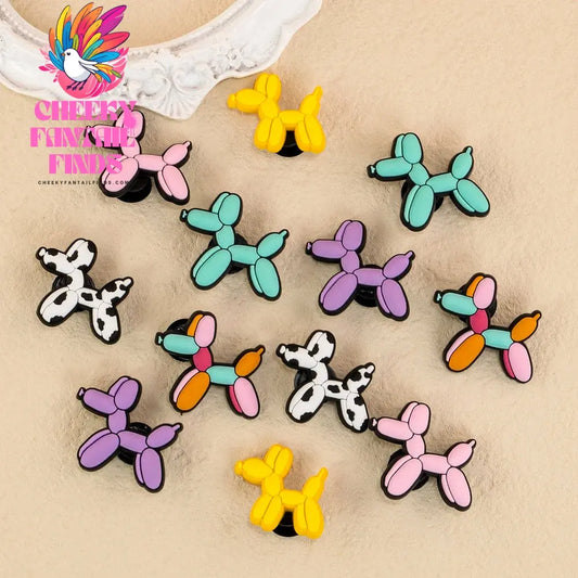 1/6 PVC Balloon Dog Shoe Charms Cute Animal Shoe Decorations Pins for Men Women Kids Gift Sandals Clog Accessories Clog Buckles - Cheeky Fantail Finds