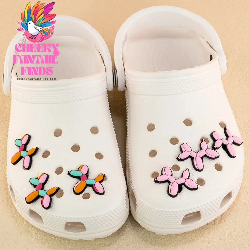 1/6 PVC Balloon Dog Shoe Charms Cute Animal Shoe Decorations Pins for Men Women Kids Gift Sandals Clog Accessories Clog Buckles - Cheeky Fantail Finds