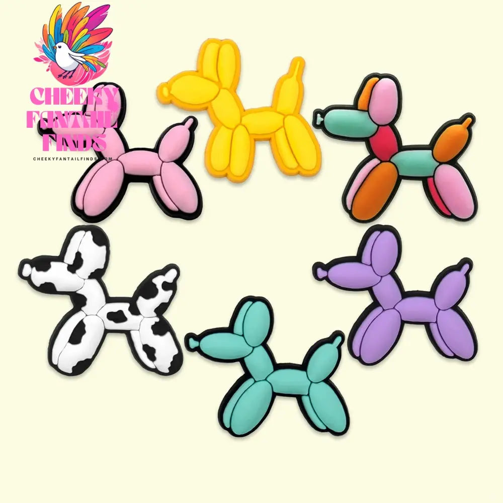 1/6 PVC Balloon Dog Shoe Charms Cute Animal Shoe Decorations Pins for Men Women Kids Gift Sandals Clog Accessories Clog Buckles - Cheeky Fantail Finds