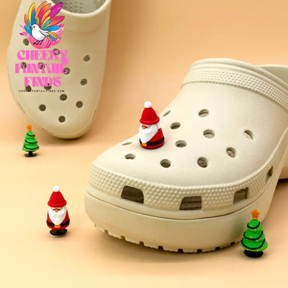 1/7pcs 3D Christmas Shoe Charms Santa Snowman Christmas Hat  Sock Shoe Accessories Pins for Woman Men Kids Buckle Decorations - Cheeky Fantail Finds