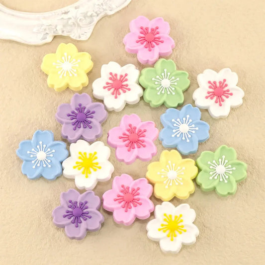 1/7pcs Flower Shoe Charms for Women Girls Colorful Sakura Pins Accessories Pink Purple Shoe Decorations Sandal Buckles Ornament - Cheeky Fantail Finds