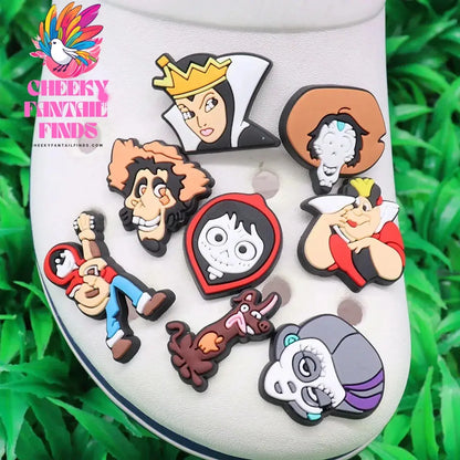 1-8Pcs Coco Mexican Day of the Dead Movie PVC Shoe Charms Adult Sandal Decorations Clog DIY Cartoon Holiday Present Cheeky Fantail Finds