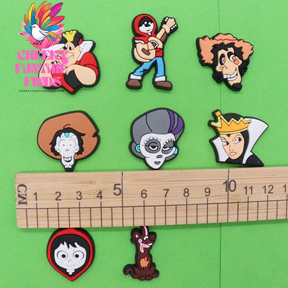 1-8Pcs Coco Mexican Day of the Dead Movie PVC Shoe Charms Adult Sandal Decorations Clog DIY Cartoon Holiday Present Cheeky Fantail Finds