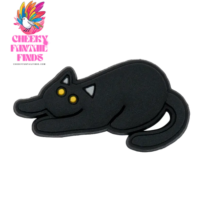 1-9pcs PVC Black Cats Shoe Charms Cute Animal Shoe Decorations Pins for Kids Girls Boy Favor Gift Sandal Accessories Clog Buckle - Cheeky Fantail Finds