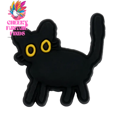 1-9pcs PVC Black Cats Shoe Charms Cute Animal Shoe Decorations Pins for Kids Girls Boy Favor Gift Sandal Accessories Clog Buckle - Cheeky Fantail Finds