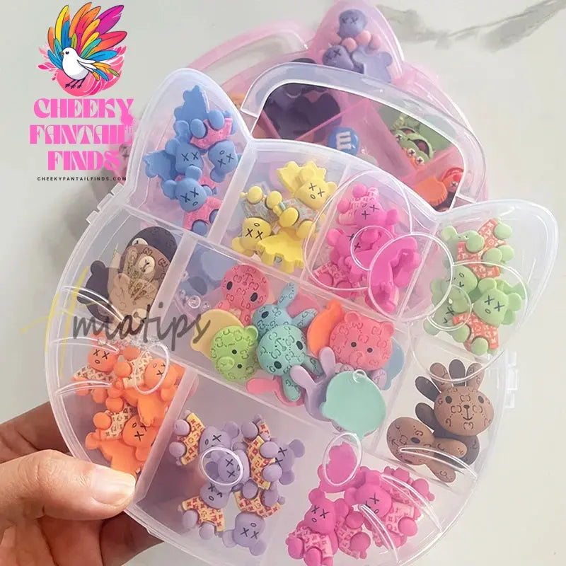 1 Boxed 3D Kawaii Bear Shaped Nails Art Charms Accessories Resin Cartoon Nail Jewelry Parts Charms Manicure Accessories Cheeky Fantail Finds