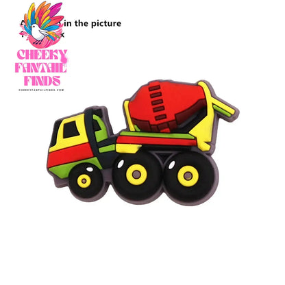 1 Pcs Cartoon Cars PVC Shoe Charms Truck Buses Motorcycle Bike Shapes Shoe Accessories Clog Pin Unisex Shoe Buckle Decorations - Cheeky Fantail Finds