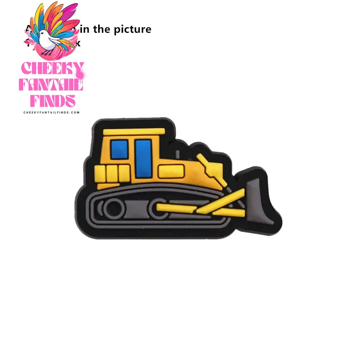 1 Pcs Cartoon Cars PVC Shoe Charms Truck Buses Motorcycle Bike Shapes Shoe Accessories Clog Pin Unisex Shoe Buckle Decorations - Cheeky Fantail Finds