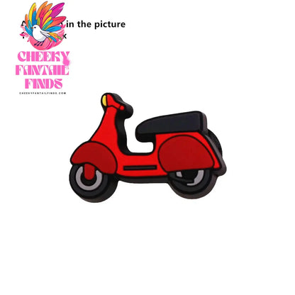 1 Pcs Cartoon Cars PVC Shoe Charms Truck Buses Motorcycle Bike Shapes Shoe Accessories Clog Pin Unisex Shoe Buckle Decorations - Cheeky Fantail Finds
