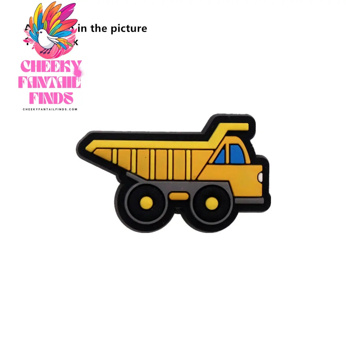 1 Pcs Cartoon Cars PVC Shoe Charms Truck Buses Motorcycle Bike Shapes Shoe Accessories Clog Pin Unisex Shoe Buckle Decorations - Cheeky Fantail Finds