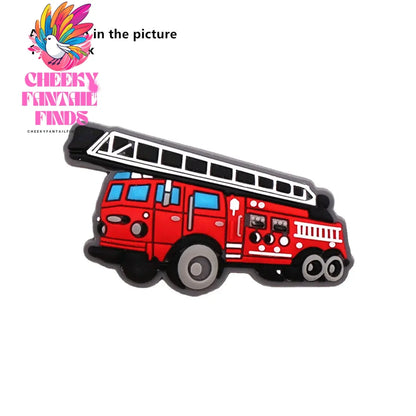 1 Pcs Cartoon Cars PVC Shoe Charms Truck Buses Motorcycle Bike Shapes Shoe Accessories Clog Pin Unisex Shoe Buckle Decorations - Cheeky Fantail Finds