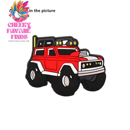 1 Pcs Cartoon Cars PVC Shoe Charms Truck Buses Motorcycle Bike Shapes Shoe Accessories Clog Pin Unisex Shoe Buckle Decorations - Cheeky Fantail Finds