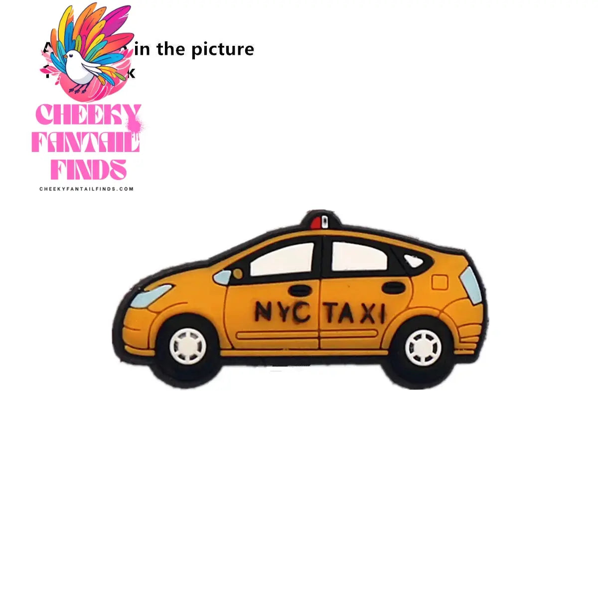 1 Pcs Cartoon Cars PVC Shoe Charms Truck Buses Motorcycle Bike Shapes Shoe Accessories Clog Pin Unisex Shoe Buckle Decorations - Cheeky Fantail Finds