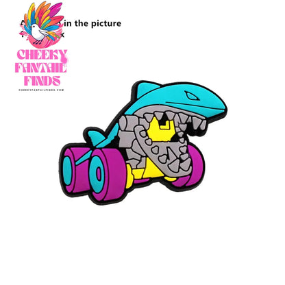 1 Pcs Cartoon Cars PVC Shoe Charms Truck Buses Motorcycle Bike Shapes Shoe Accessories Clog Pin Unisex Shoe Buckle Decorations - Cheeky Fantail Finds