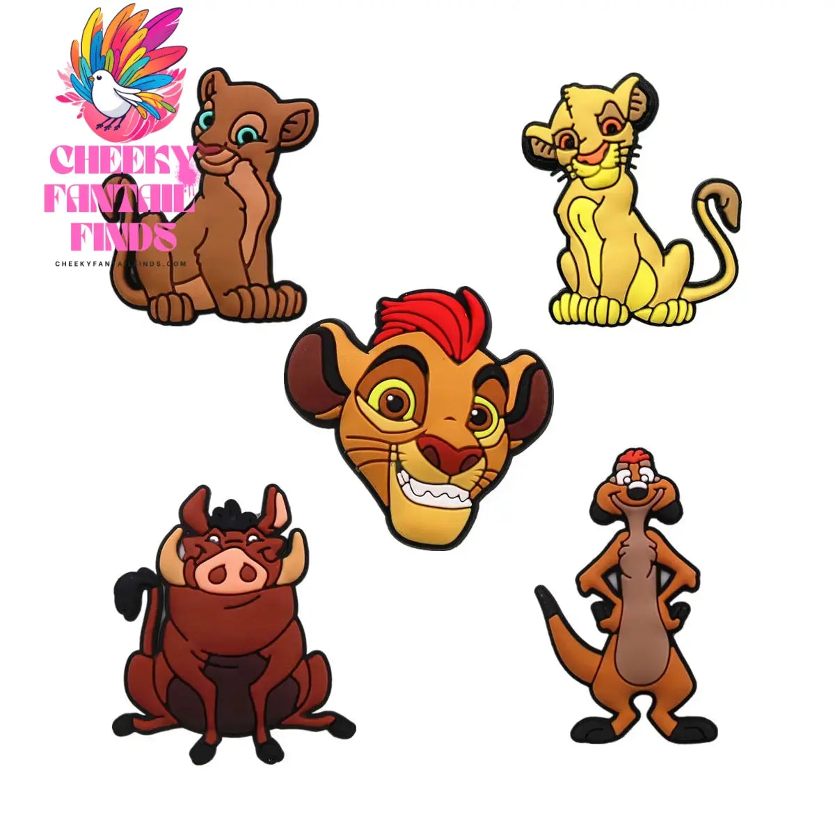 1 Pcs Cartoon Movie Lion King PVC Shoe Charms Simba Nala Pumbaa Timon Cheeky Fantail Finds