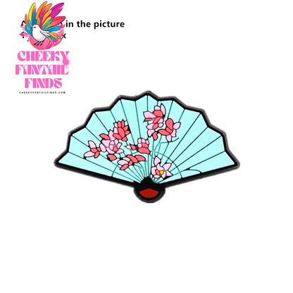1 Pcs Original Japanese Style PVC Shoe Charms Sashimi Designer Sandal Upper Decorations Accessories Sakura Fan Clog Pin Buckle Cheeky Fantail Finds