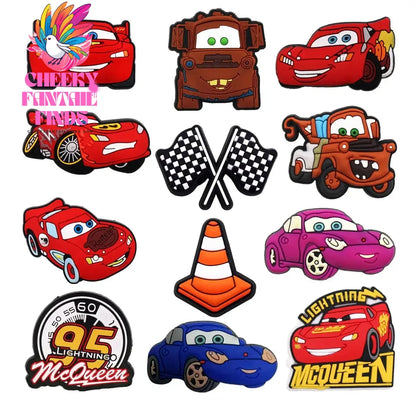 1 Pcs Original Movie Cars Shoe Charms Lightning McQueen Clog Pins Kids Cheeky Fantail Finds