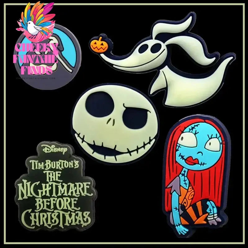 1 Pcs The Nightmare Before Christmas Movie Designer Shoe Charms Jack&Sally Cheeky Fantail Finds