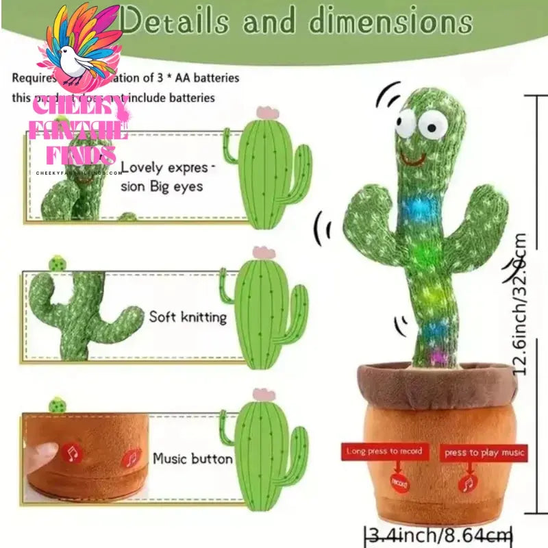 1 Piece -Talking And Dancing Cactus Toy For Baby Boys And Girls,Singing Imitation Recording,Gift That Can Talk To You Repeatedly Cheeky Fantail Finds
