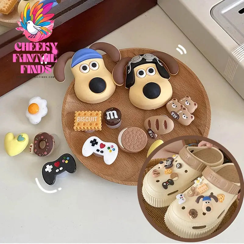 1 Set Cute Dogs Shoes Accessories Boys Girls Sandals Garden Shoe Buckle Decorations Fit Charm Cheeky Fantail Finds