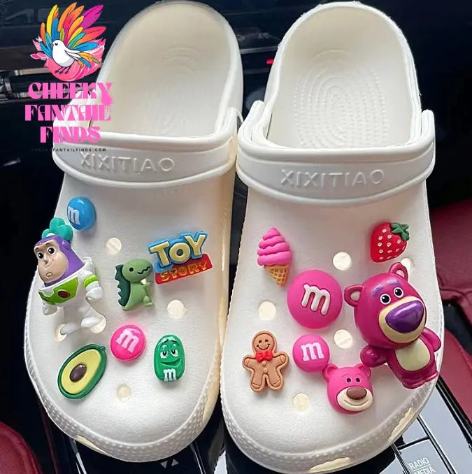 1 Set Hole Shoe Charms Cute Character Accessories Funny Hello kitty Shoes Buckle DIY 3D Doll Shoes Decorations Sandal - Cheeky Fantail Finds
