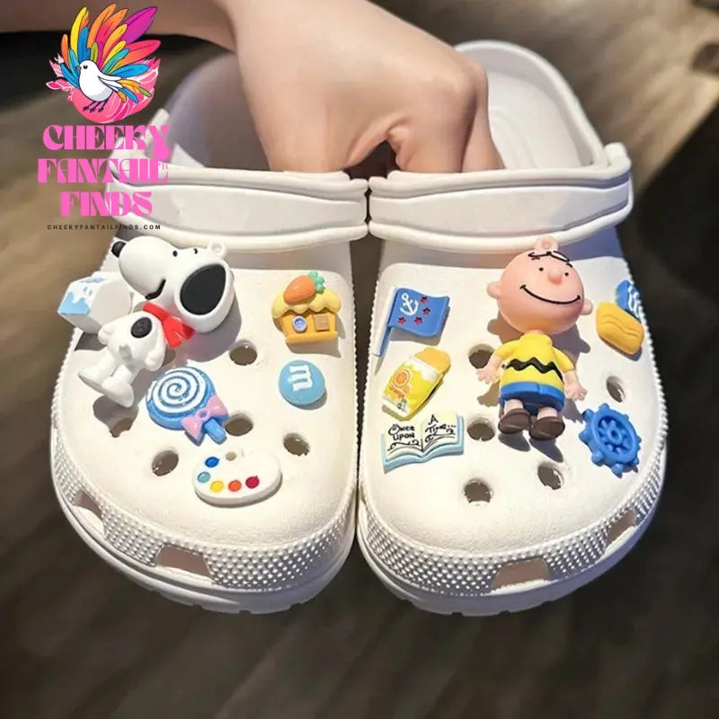 1 Set Hole Shoe Charms Cute Character Movie Funny Snoopy Shoe Buckle Cheeky Fantail Finds