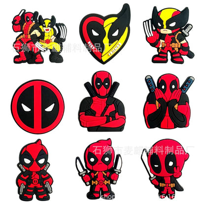 1 Set Movie Deadpools Series Shoe Buckle Charms Kids Fit Shoe Gifts Boys Cheeky Fantail Finds