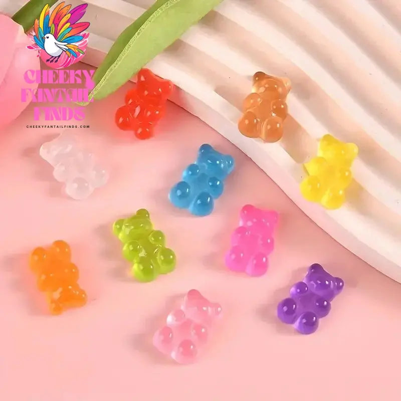 10/20pcs Glow-in-the-Dark Cute Bear Shoe Charms - Luminous DIY Shoe Decoration Accessories for Clogs - Cheeky Fantail Finds
