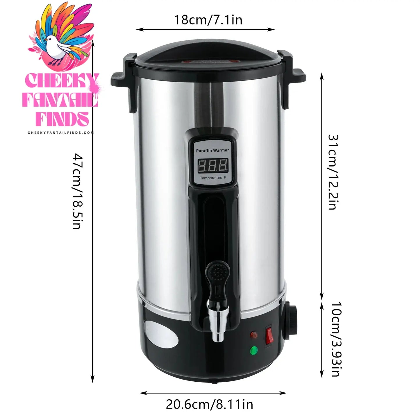 10.8L Wax Melter for Candle Making Wax Warmer Machine Large Electric Wax Melting Pot with Heating Spout Cheeky Fantail Finds
