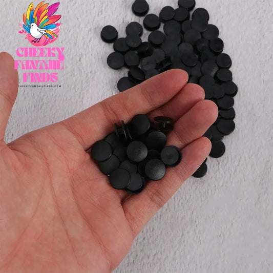 100PCS Plastic Buttons Black Ornaments For DIY Shoes Charms Kids shoe Accessories Lightweight Buckles Cheeky Fantail Finds