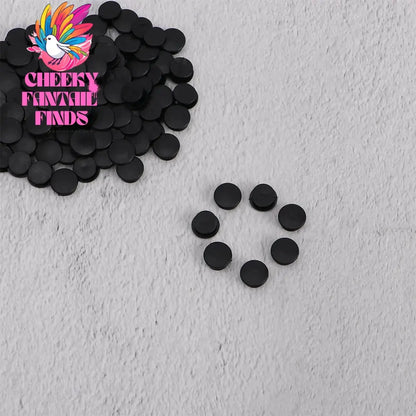 100PCS Plastic Buttons Black Ornaments For DIY Shoes Charms Kids shoe Accessories Lightweight Buckles Cheeky Fantail Finds