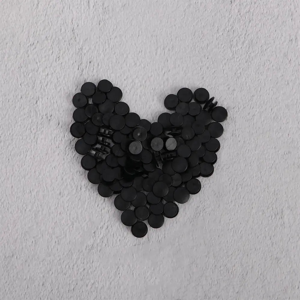 100PCS Plastic Buttons Black Ornaments For DIY Shoes Charms Kids shoe Accessories Lightweight Buckles Cheeky Fantail Finds