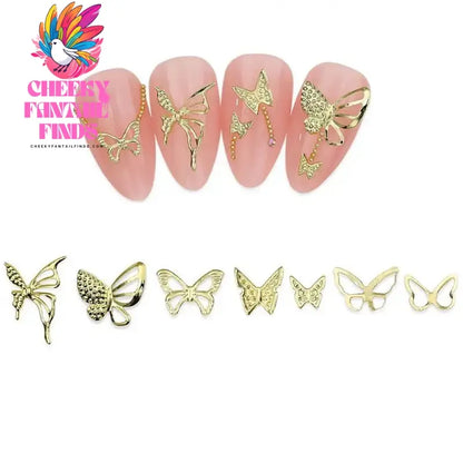 100pcs Random Mix Nail Rivet Studs Gold/Silver Stars Light Nail Art Charms Asterism Starlight Accessories Manicure Supplies Cheeky Fantail Finds