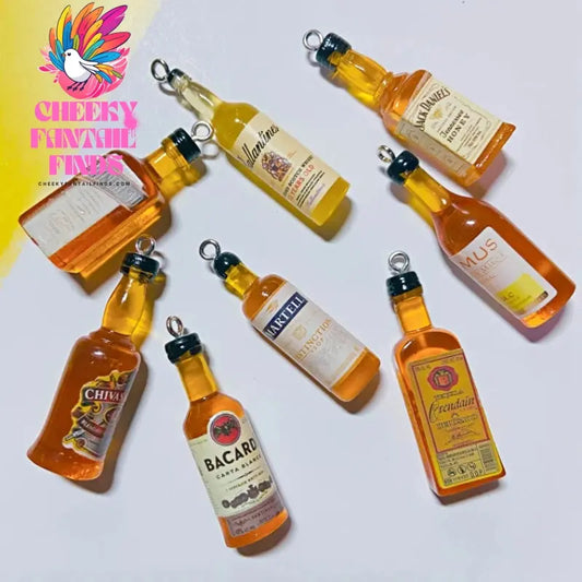 10Pcs Drink Alcohol Wine Bottle Charms for Pendant Jewelry Making Supplies Ornaments Keychain  Earrings DIY Findings Accessories - Cheeky Fantail Finds