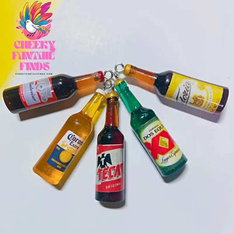 10Pcs Drink Alcohol Wine Bottle Charms for Pendant Jewelry Making Supplies Ornaments Keychain  Earrings DIY Findings Accessories - Cheeky Fantail Finds
