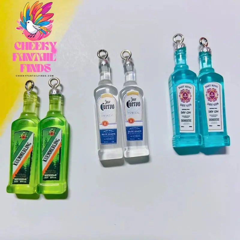 10Pcs Drink Alcohol Wine Bottle Charms for Pendant Jewelry Making Supplies Ornaments Keychain  Earrings DIY Findings Accessories - Cheeky Fantail Finds